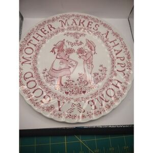 Vintage Royal Crownford Staffordshire Pink Transferware Good Mother's Day Plate